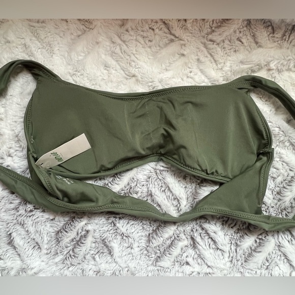 NWT aerie Wide Strap Scoop Bikini Top XS Green - Picture 2 of 7
